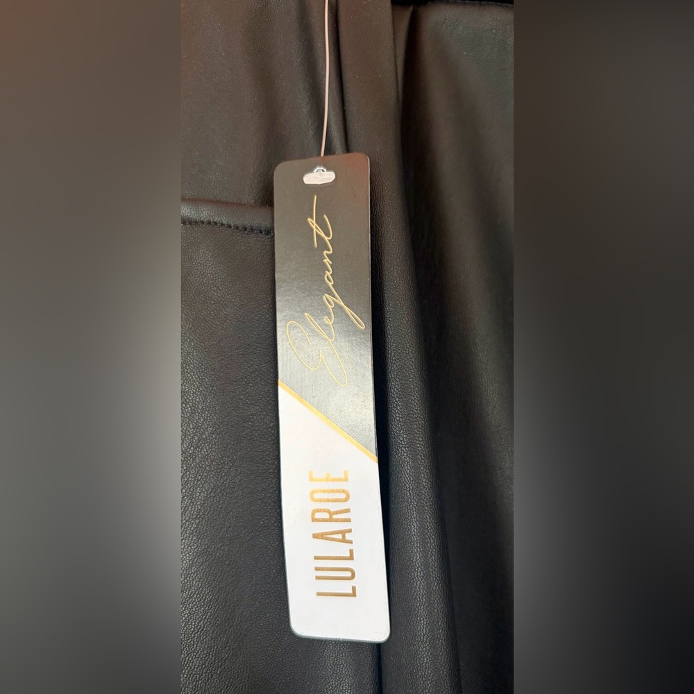 LuLaRoe Black Faux Leather Skirt - Picture 4 of 7
